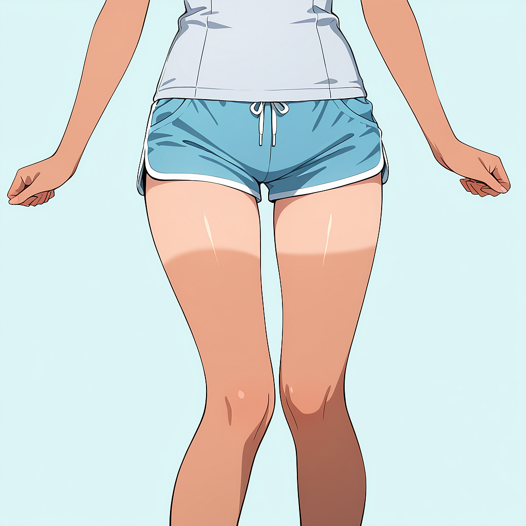 瑠水奈のショーツ姿