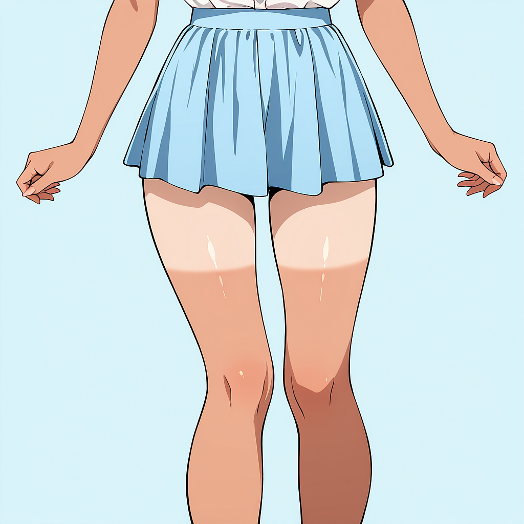 瑠水奈のスカート姿