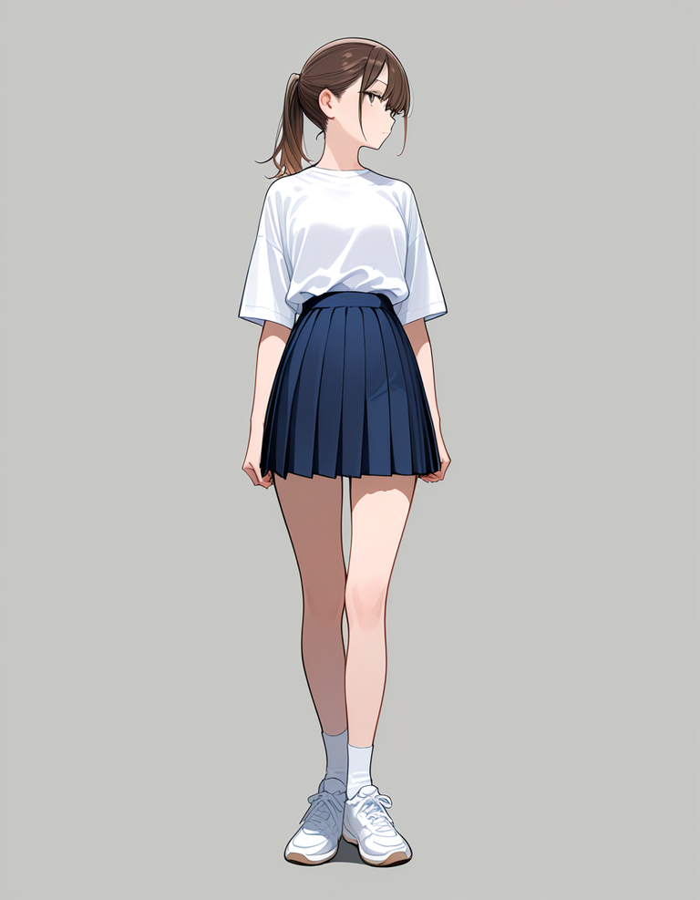 OpenPose Poseの骨格で生成した結果。腕組みにならず腕を下ろしている