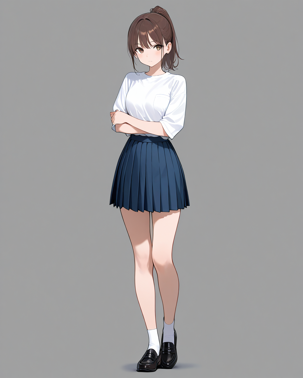 strength 0.5の生成結果。正面で腕を組んだ立ち姿