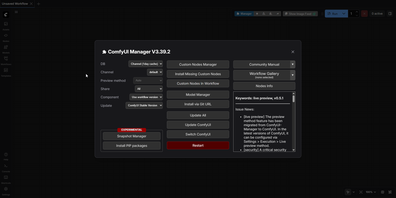 Custom Nodes Managerを選択