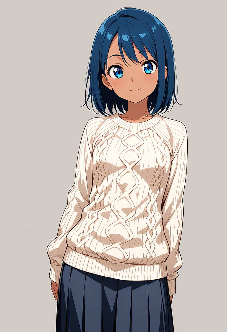 瑠水奈の髪型（青髪／blue hair）