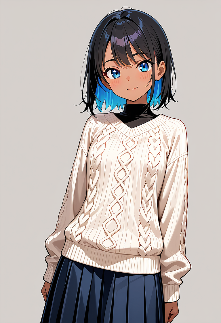 瑠水奈の髪型（インナーカラー／colored inner hair）