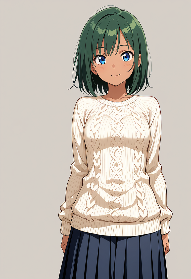 瑠水奈の髪型（緑髪／green hair）