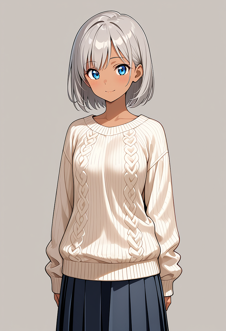瑠水奈の髪型（グレーの髪／grey hair）