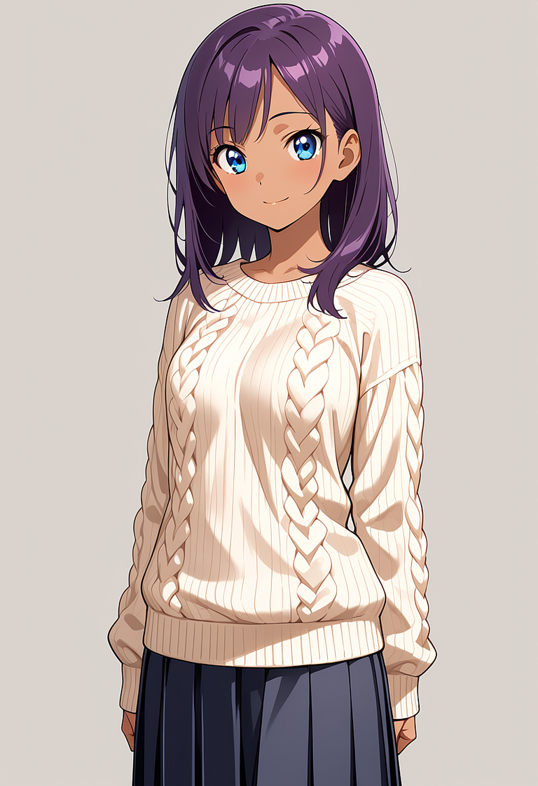 瑠水奈の髪型（紫髪／purple hair）
