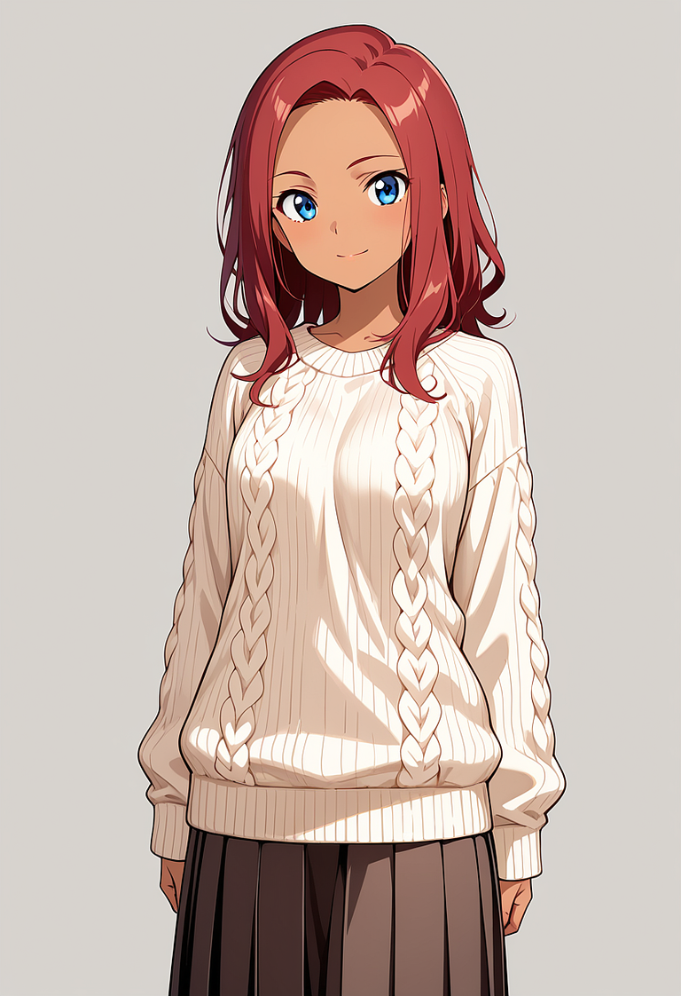 瑠水奈の髪型（赤髪／red hair）