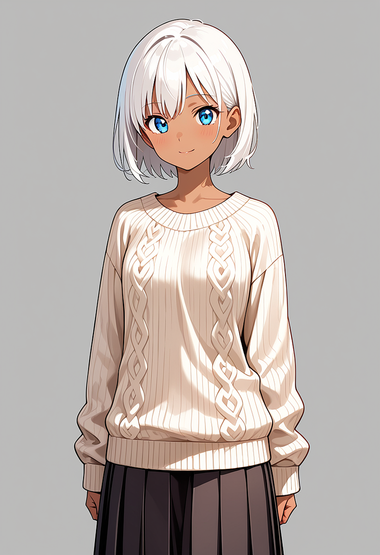 瑠水奈の髪型（白髪／white hair）