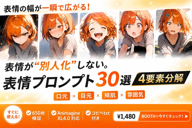 表情プロンプト30選 ― 4要素分解フレームワーク（Animagine XL 4.0対応）