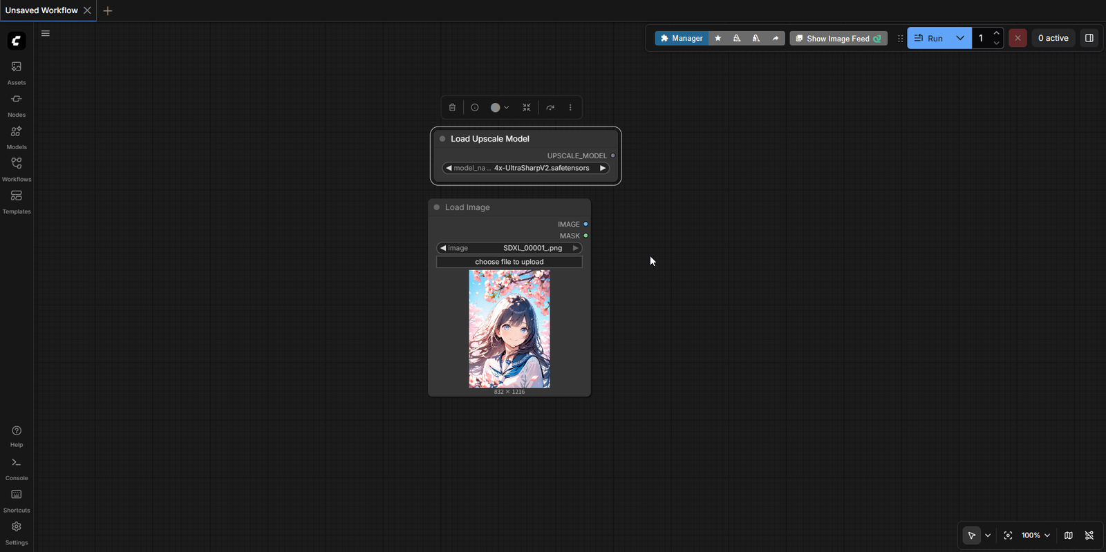 Load Upscale Modelノード