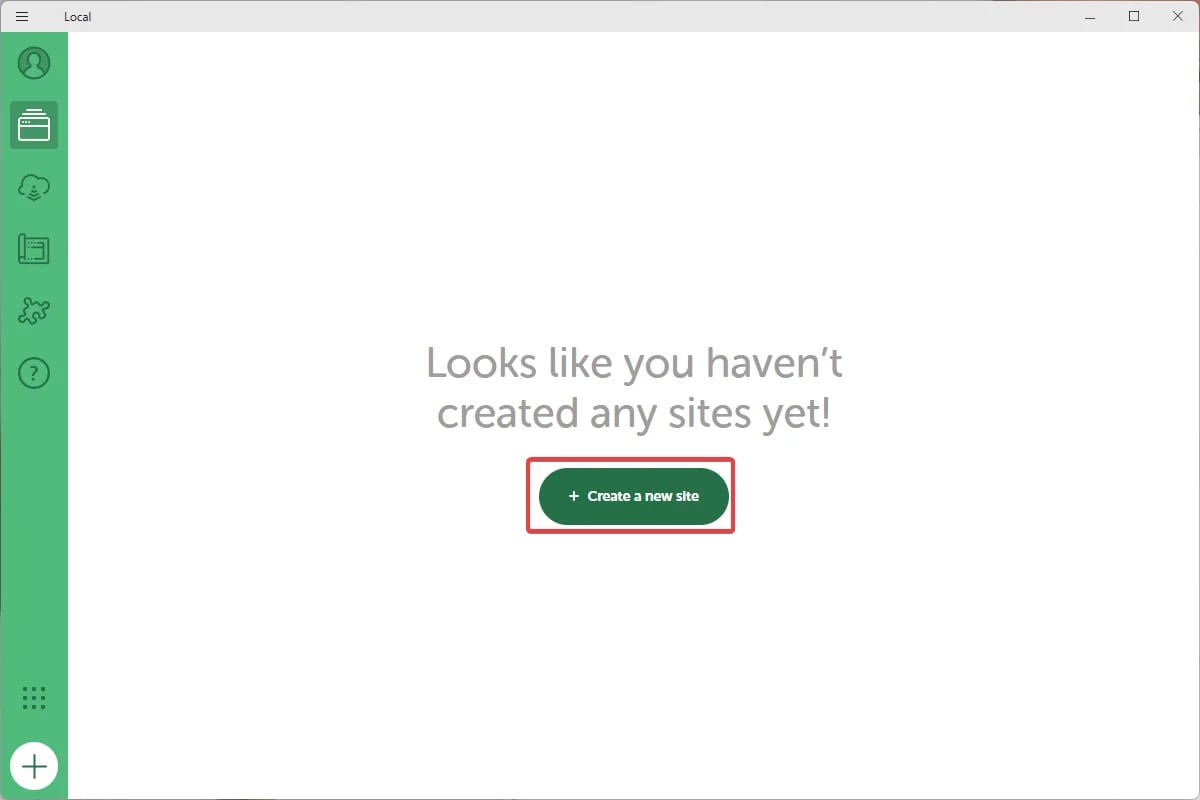LocalでWordPressサイトを構築 + Create a new site