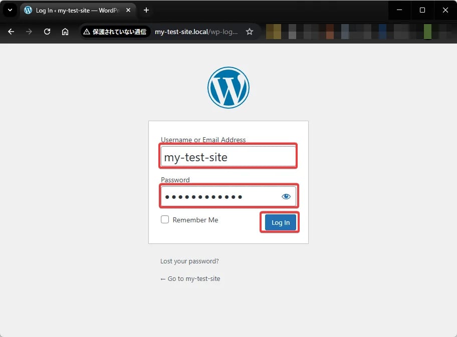 WordPress の初期設定 管理画面にアクセスする